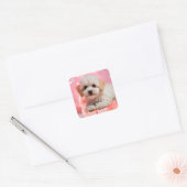 犬の誕生日パーティー スクエアシール (封筒)