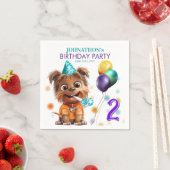 犬の誕生日パーティー スタンダードカクテルナプキン (インサイチュ)
