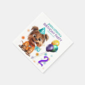 犬の誕生日パーティー スタンダードカクテルナプキン (角)