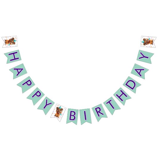  犬の誕生日パーティー バンティングフラッグ (全)