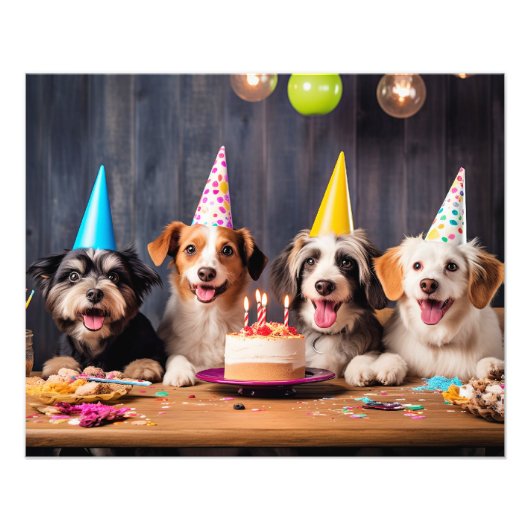 犬の誕生日パーティー フォトプリント            (正面)