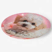 犬の誕生日パーティー ペーパープレート (アングル)