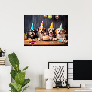犬の誕生日パーティー ポスター