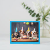 犬の誕生日パーティー ポストカード (スタンド正面)