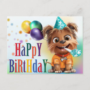 犬の誕生日パーティー ポストカード