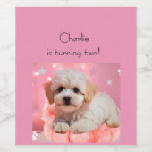 犬の誕生日パーティー ワインラベル (シングルラベル)