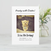 犬の誕生日パーティー – 写真おもしろい付き招待状 招待状 (スタンド正面)