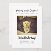 犬の誕生日パーティー – 写真おもしろい付き招待状 招待状 (正面/裏面)