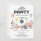 犬の誕生日パーティー 子供の誕生日 招待状 (正面)