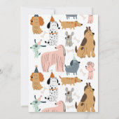 犬の誕生日パーティー 子供の誕生日 招待状 (裏面)