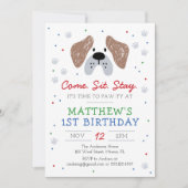 犬の誕生日パーティー、子犬のパーティー招待状 招待状 (正面)