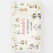 犬の誕生日パーティー 子犬の誕生日パーティー 横断幕 (縦)