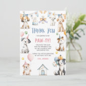犬の誕生日パーティー 子犬パーティー 誕生日 サンキューカード (スタンド正面)