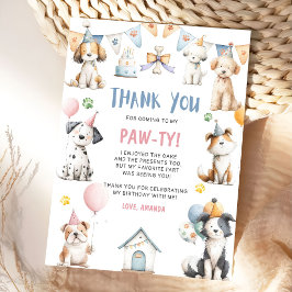 犬の誕生日パーティー 子犬パーティー 誕生日 サンキューカード