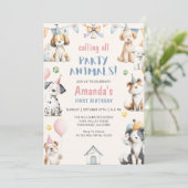 犬の誕生日パーティー 子犬パーティー 誕生日 招待状 (スタンド正面)