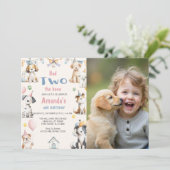 犬の誕生日パーティー 子犬パーティー 2歳の誕生日 写真 招待状 (スタンド正面)