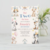 犬の誕生日パーティー 子犬パーティー 2歳の誕生日 招待状 (スタンド正面)