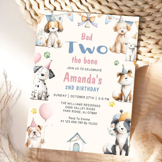 犬の誕生日パーティー 子犬パーティー 2歳の誕生日 招待状