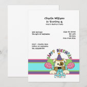 犬の誕生日パーティー 招待状 (正面/裏面)