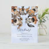 犬の誕生日ポーティパーソナライズされた可愛 招待状 (スタンド正面)