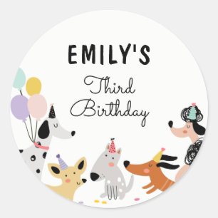 犬の誕生日子犬のパウィティ動物ペットベッモダント ラウンドシール