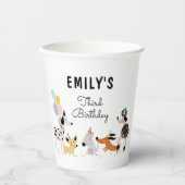 犬の誕生日子犬のパウィティ動物ペットベッモダント 紙コップ (正面)