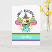 犬の誕生日 カード (黄色い花)