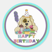 犬の誕生日 ラウンドシール (正面)