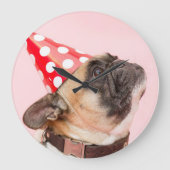 犬の誕生日 ラージ壁時計 (正面)