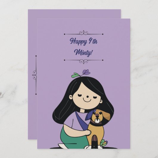 犬の誕生日 招待状 (正面/裏面)