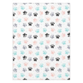 犬の誕生日，犬の足のプリントパターン テーブルクロス (正面)