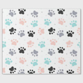 犬の誕生日，犬の足のプリントパターン ラッピングペーパー (フラット)