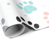 犬の誕生日，犬の足のプリントパターン ラッピングペーパー (ロールコーナー)