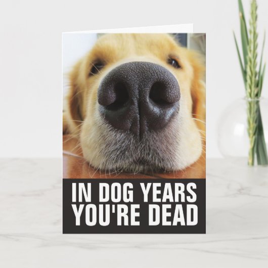 犬の誕生日, 犬年齢であなたは死んでいる ごあいさつ カード (正面)