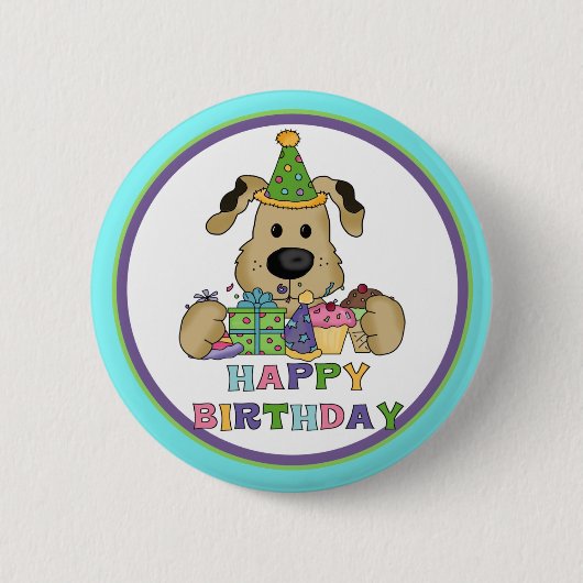 犬の誕生日 缶バッジ (正面)