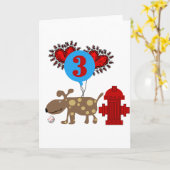 犬の誕生日Tシャツとプレゼント カード (黄色い花)