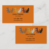 犬の調教師のスタイリッシュでモダンなプロフェッショナル 名刺 (正面/裏面)