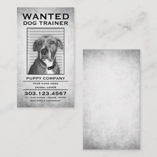犬の調教師はポスターがほしいと思いました 名刺 (正面/裏面)