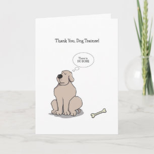 犬の調教師カード、おもしろい犬の漫画ありがとう サンキューカード