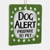 犬の警告オーナメント セラミックオーナメント (右)