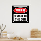 犬の警告標識 ポスター (キッチン)