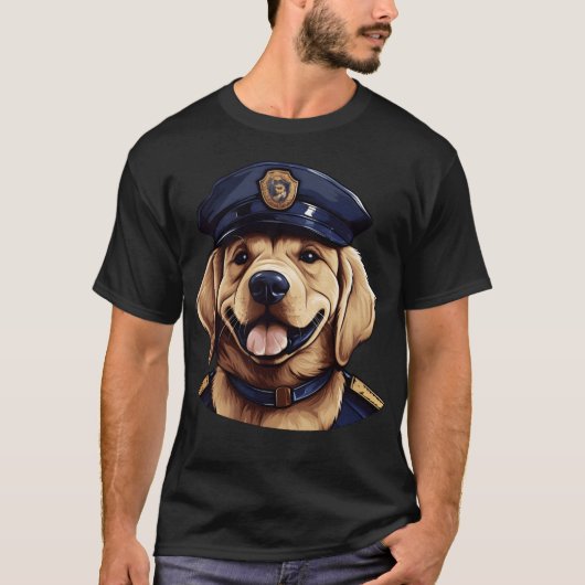 犬の警察のヴィンテージ少年 Tシャツ (正面)
