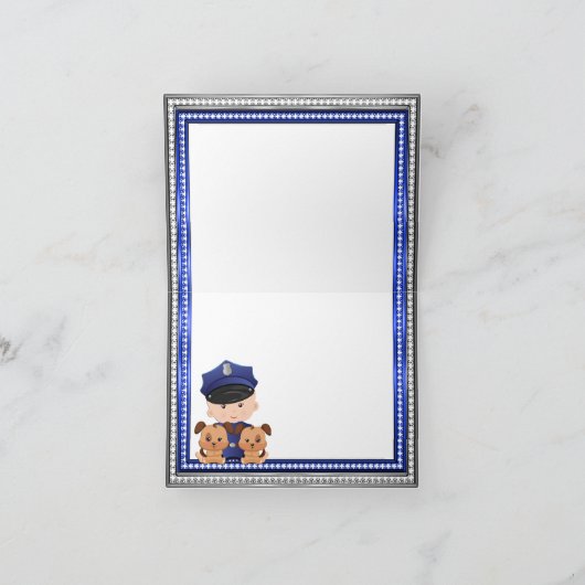 犬の警察の赤ちゃんシャワー サンキューカード