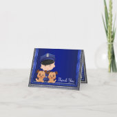 犬の警察の赤ちゃんシャワー サンキューカード (正面)