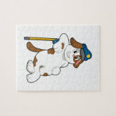 犬の警察官の警察帽 ジグソーパズル (横)