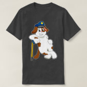 犬の警察官の警察帽 Tシャツ (デザイン正面)