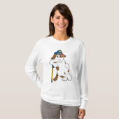 犬の警察官の警察帽 Tシャツ (正面フル)