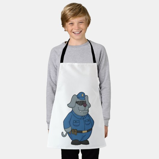 犬の警察官 エプロン (着用した状態)