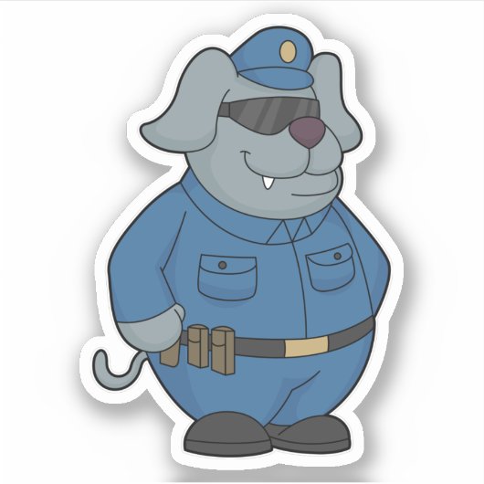 犬の警察官 シール (正面)