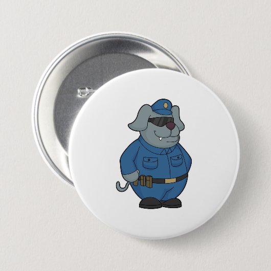 犬の警察官 缶バッジ (正面&裏面)